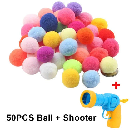 Cat Ball Launcher Toy – Interactive Plush Ball Shooter Set