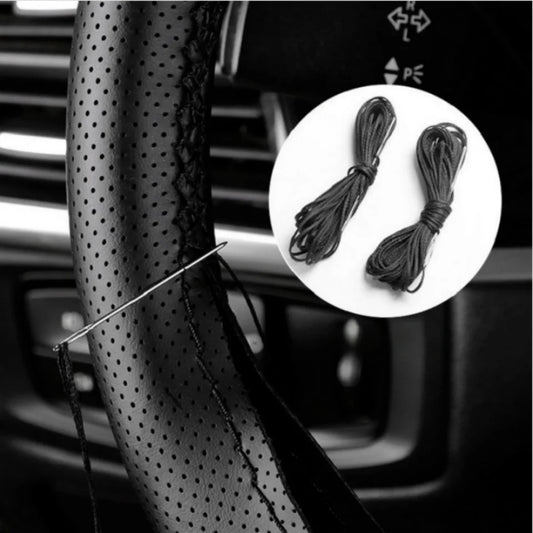 DIY Car Steering Wheel Cover Fiber Leather with Needle Braid on Steering Wheel SkidProof Car Styling Interior Accessorie