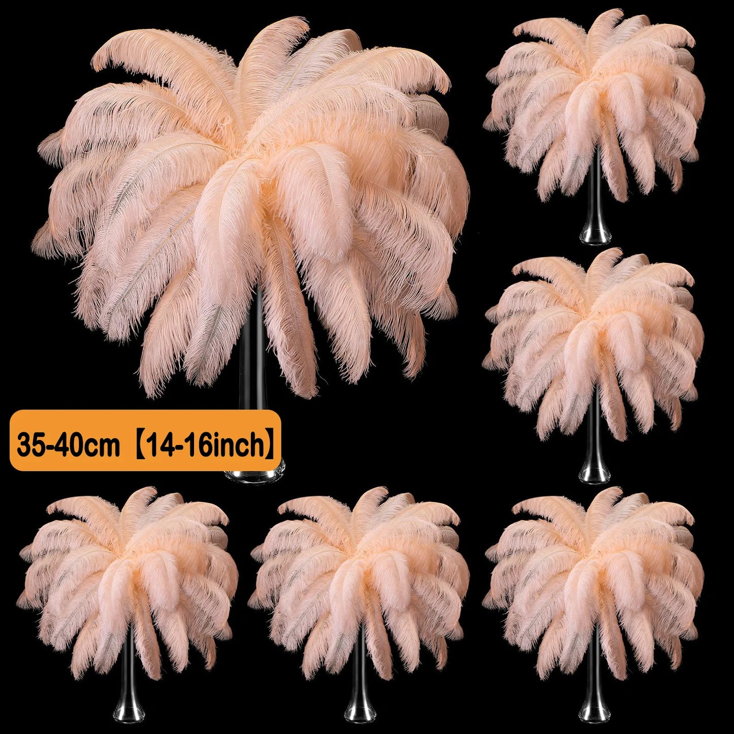 100-300PCS White Ostrich Feathers Bulk Natural Ostrich Feathers for Wedding Party Decorations Table Decorations DIY Crafts
