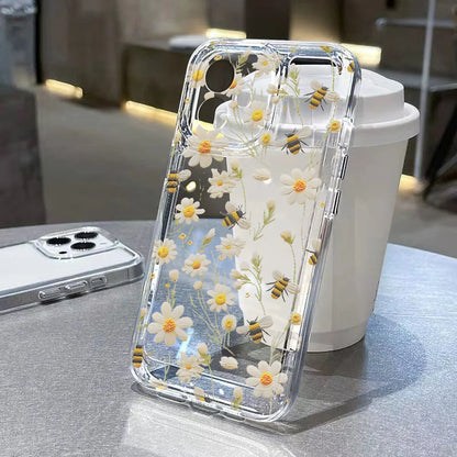 Cute Flower Clear Case For Samsung Galaxy A56 5G A57 A36 S26 S25 Ultra S24 FE S23 Case A37 A55 A54 A26 A07 A17 Shockproof Cover