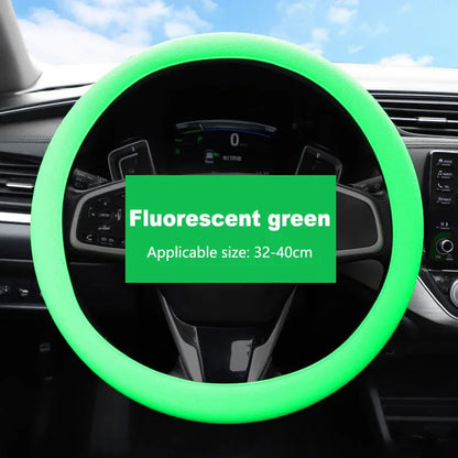 Non-Slip Silicone Steering Wheel Cover Summer Breathable Elastic Universal Fit 38cm Car Steering Wheel Protector Accessory