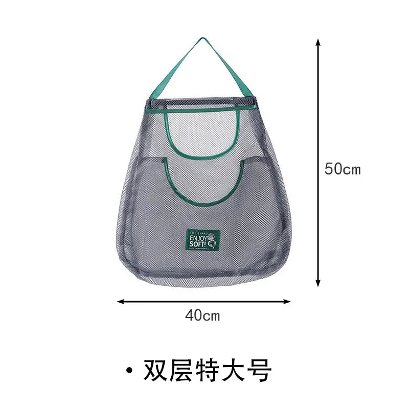 Reusable Storage Bags Kitchen Hanging Mesh Bag Home Fruit And Vegetable Storage Net Bag For Ginger Garlic Potatoes Onions