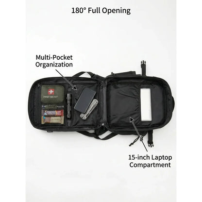 26L Tactical Travel Backpack for Men with Dual Cup Holders, MOLLE Outdoor Hiking Rucksack for Fitness Gym, Camping & Daily Commute