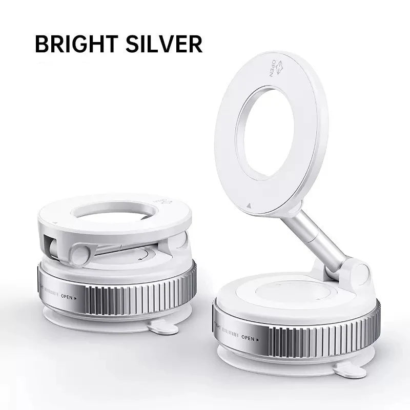 Folding Strong Magnet Magnetic Phone Holder 360° Rotation Desk Car Vacuum Suction Windshield Dashboard Mobile Holder