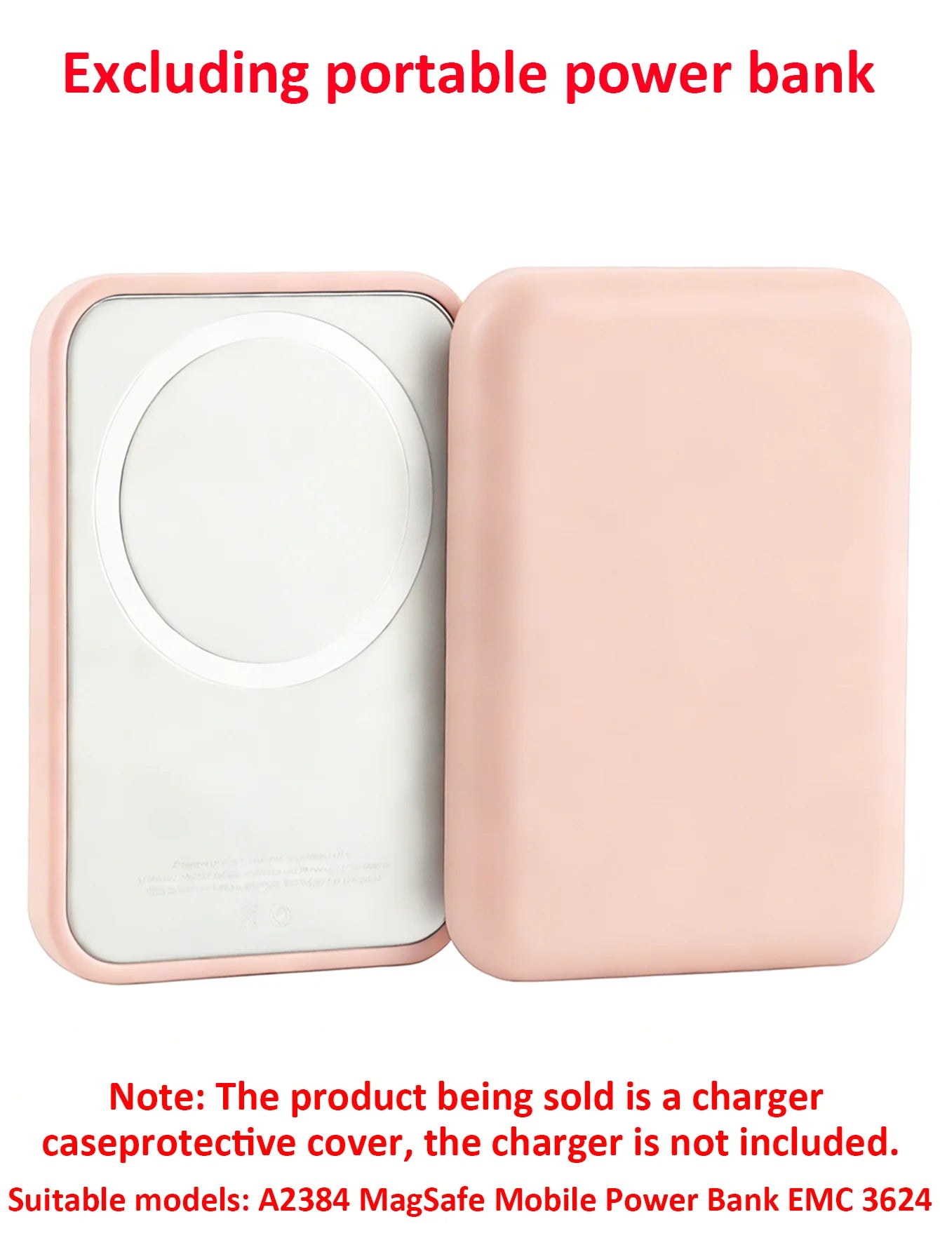 1 Pink TPU Charging Case Protector, Compatible with Apple's Original MagSafe Wireless Power Bank