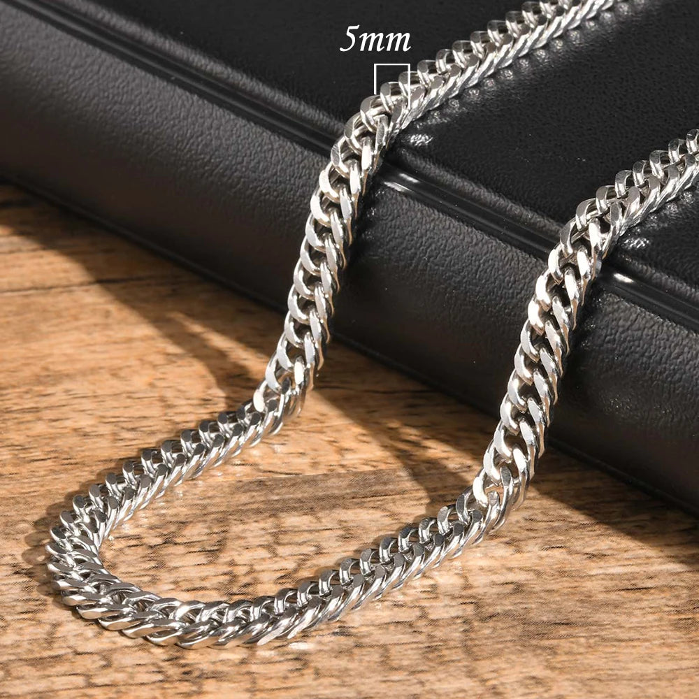Vnox Stainless Steel Cuban Chain Necklace – Waterproof Unisex Miami Curb Link