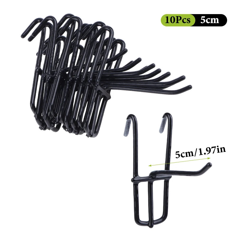 10Pcs Durable 5/10/15/20cm Screen Hooks 3.3mm Thickness Supermarket Iron Wire Mesh Hanging Hooks Iron Grid Hooks For Screen Grid