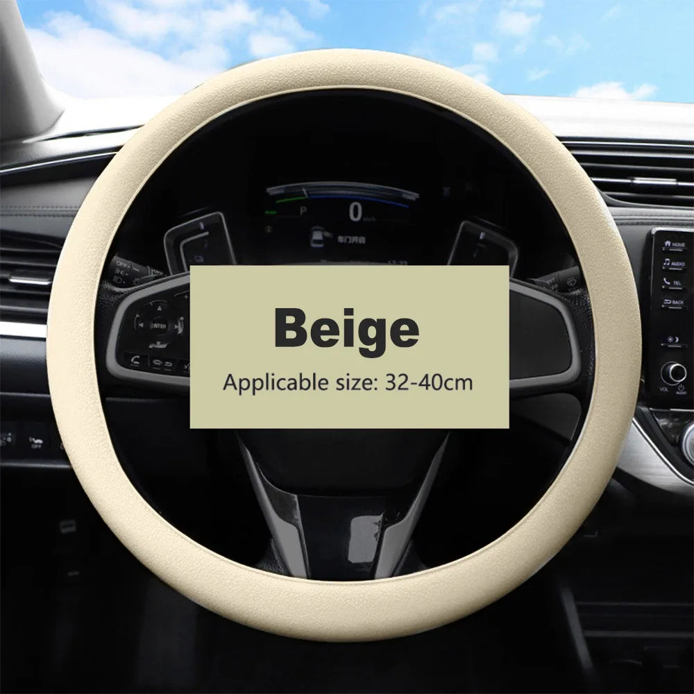 Non-Slip Silicone Steering Wheel Cover Summer Breathable Elastic Universal Fit 38cm Car Steering Wheel Protector Accessory