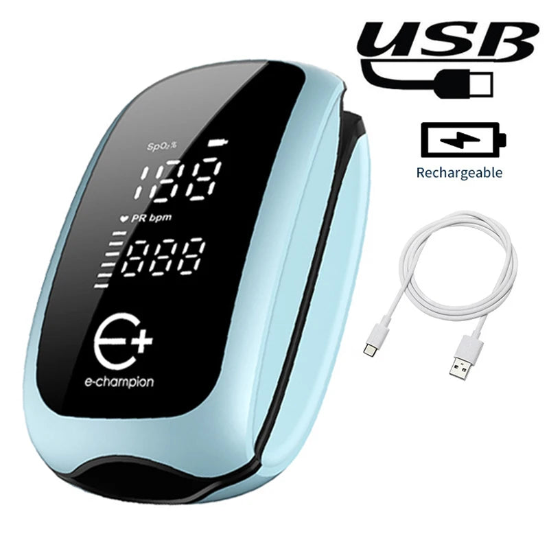 Rechargeable Medical Oximeter Strap Lanyard Fingertip Pulse Oximeter Blood Oxygen Saturation Monitor Digital LED Display Child