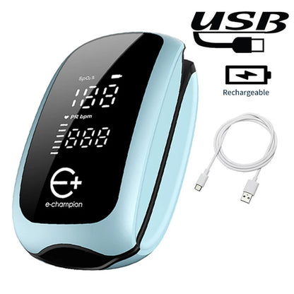 Rechargeable Medical Oximeter Strap Lanyard Fingertip Pulse Oximeter Blood Oxygen Saturation Monitor Digital LED Display Child