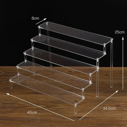 1-5 Tier Iridescent Acrylic Display Risers Stand Shelf for Figures Collectibles Cupcakes Perfumes Jewel Decorating & Organizing