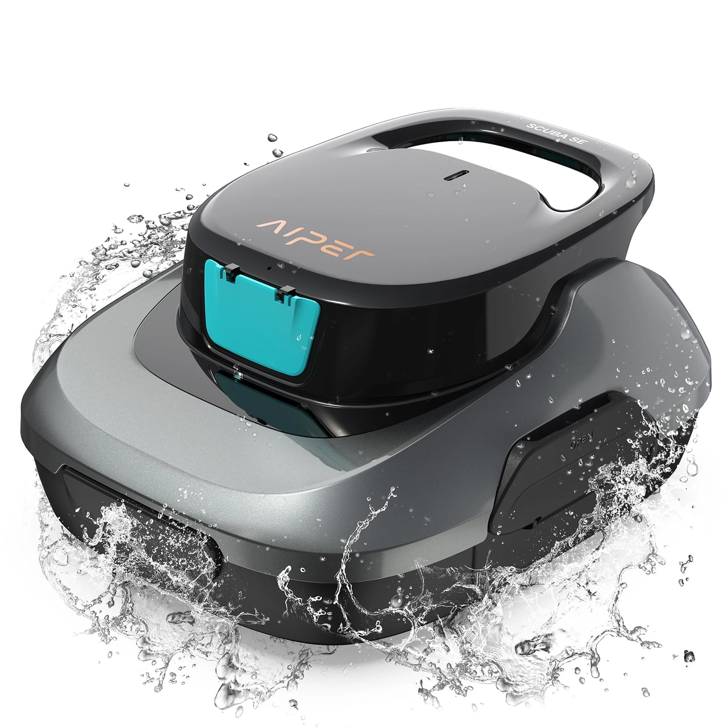 Refurbished AIPER Scuba SE Cordless Pool Cleaner Pool Vacuum with 90-Min Runtime, Smart Self-Parking, Lightweight, Pool Vacuum for Above Ground Flat Pools up to 860 Sq.ft, Starry Gray & Teal