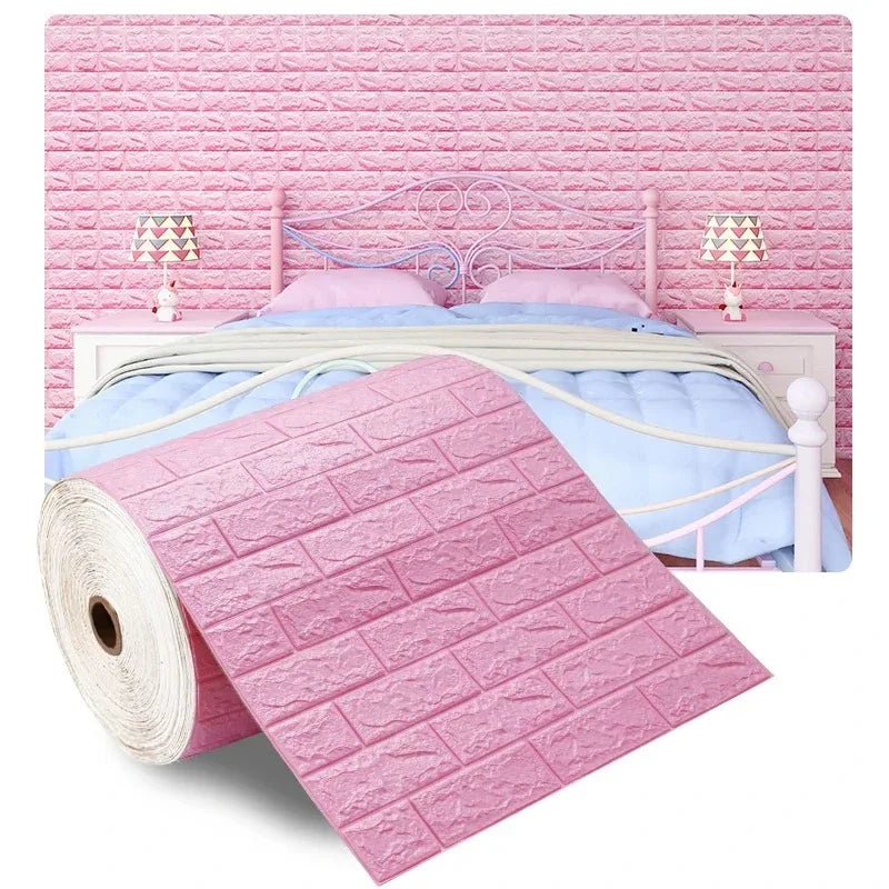 3D Brick Pattern Peel & Stick Foam Wallpaper – 70cm x 1m