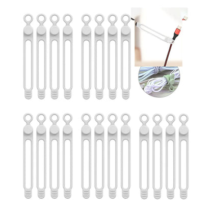 Silicone Cable Ties,Cord Organizer,Cable Straps,Reusable Cord Ties,Travel Cable Organizer ,Cute Elastic Tie, Wire Ties