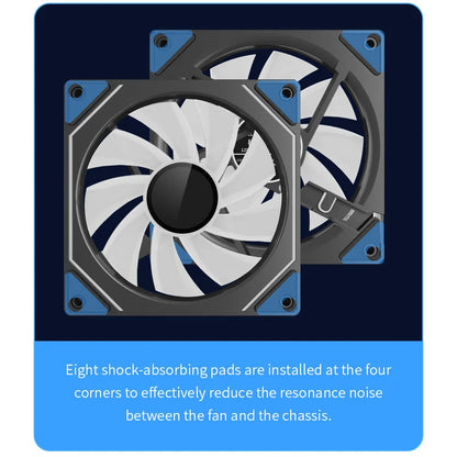 TEUCER LJ-4Pro Computer Case Fan ARGB Mirror Cycle 120mm 4Pin PWM PC Quiet Cooling Fan Low Noise Chassis Fan