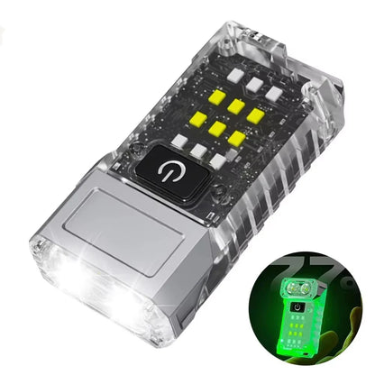 MINI USB Rechargeable LED Flashlight Portable Tail Magnet Flashlight Super Bright Camping Lantern Side COB Emergency Light