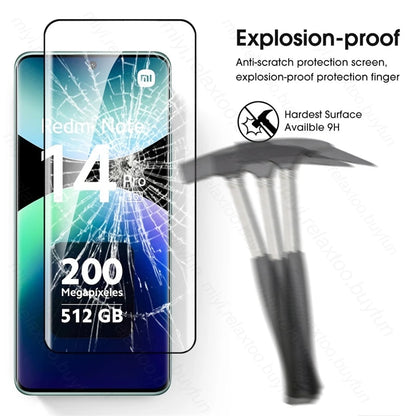 Note14Pro 5G 4G Glass 8To1 9D Curved Screen Protector Camera Glass For Xiaomi Redmi Note14 Note15 Pro Not 14 15 Pro+ Pro Plus 5G