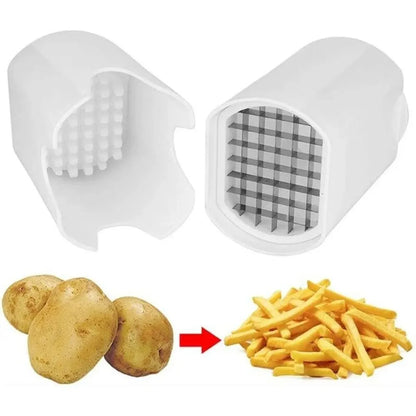 White French Fry Cutter Tool Food and Vegetable Shredder Manual Natural Cutting for Quick Dicing Vegetables and Potatoes Tools