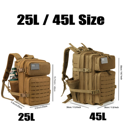 25L/45L trekking backpack, suitable for travel, sports and daily use. Applicable to camping, outdoor sports and daily activities