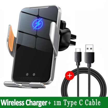 Car Wireless Charger Magnetic Auto Car Mount Phone Holder For iPhone 14 13 12 Samsung Infrared Induction  Fast Charging