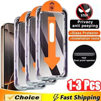 Oleophobic Coating Dust Free Installation Privacy Screen Protector For iPhone 17 Pro Max 18 16 15 13 14 Pro 11 12 16e Mini SE XR