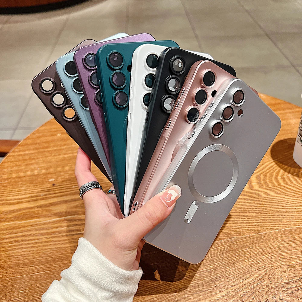 Luxury Matte Magnetic Phone Case For Samsung Galaxy S26 S25 S24 S23 S 26 Ultra Plus S26Ultra For Magsafe Silicone Soft Cover