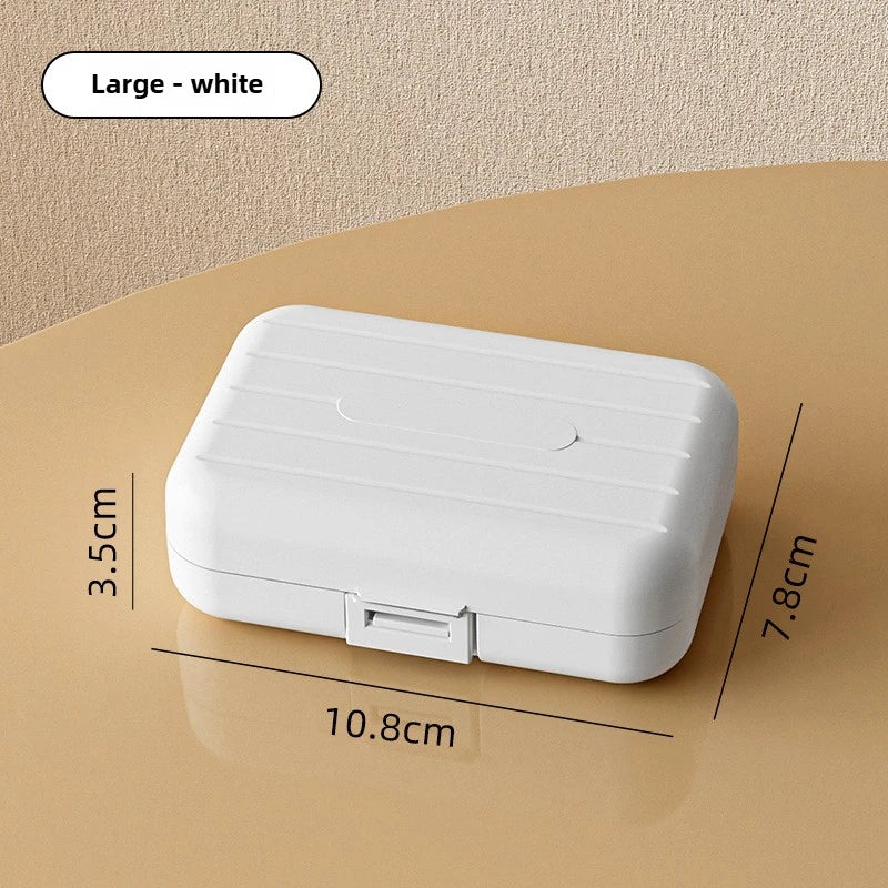 Mini 7 Grids Portable Pill Box Double Sealed Medicine Storage Case Week Long Day Divided Lockable Drug Organizer Weekly Pill Box