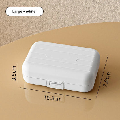 Mini 7 Grids Portable Pill Box Double Sealed Medicine Storage Case Week Long Day Divided Lockable Drug Organizer Weekly Pill Box