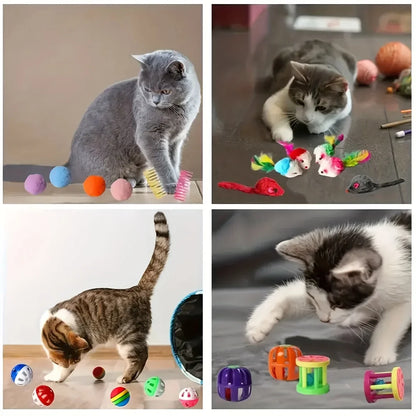 Cat Toys Mixed Pack – Plastic & Plush Variety Set