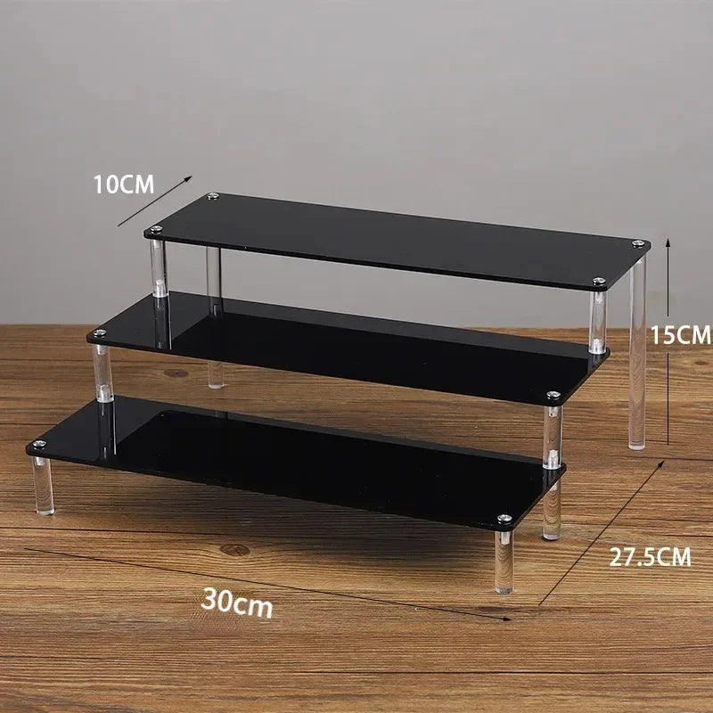 1-5 Tier Iridescent Acrylic Display Risers Stand Shelf for Figures Collectibles Cupcakes Perfumes Jewel Decorating & Organizing