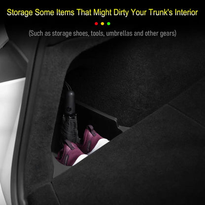 1:1 Official Design Trunk Storage Bins For Tesla Model Y Juniper 2025 Trunk Organizer Trunk Side Storage Box Travel Accessories