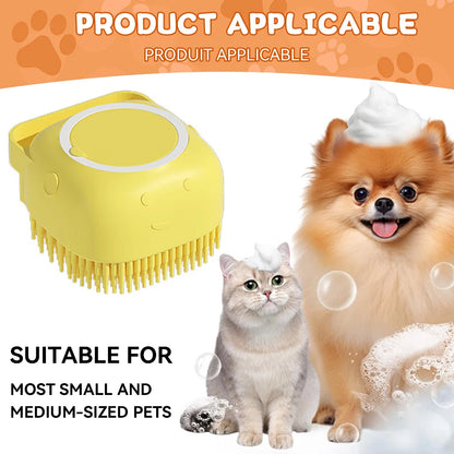 Silicone Dog Bathing Brush with Shampoo Dispenser