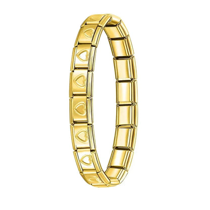 Hapiship Italian Elastic Charm Bracelet – 9mm Stainless Steel Fashion Bangle for Women & Men