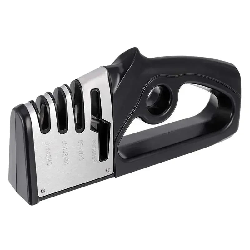 4-in-1 Multifunctional Kitchen Knife Sharpener, Portable Handheld Knife & Scissor Sharpening Tool with Non-Slip Base, Household