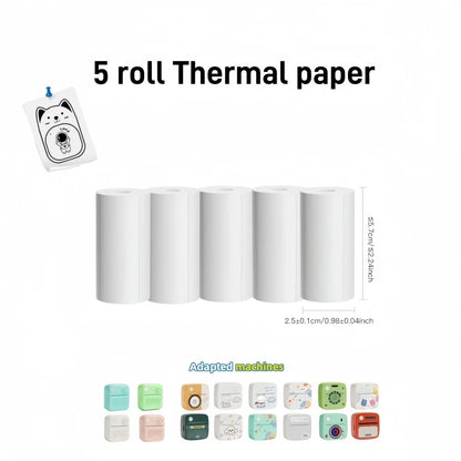 New 10 Roll Sticker Paper for Mini Printer Label Sticker Paper Color Thermal Paper Width for Label Maker Printers Photo Printing