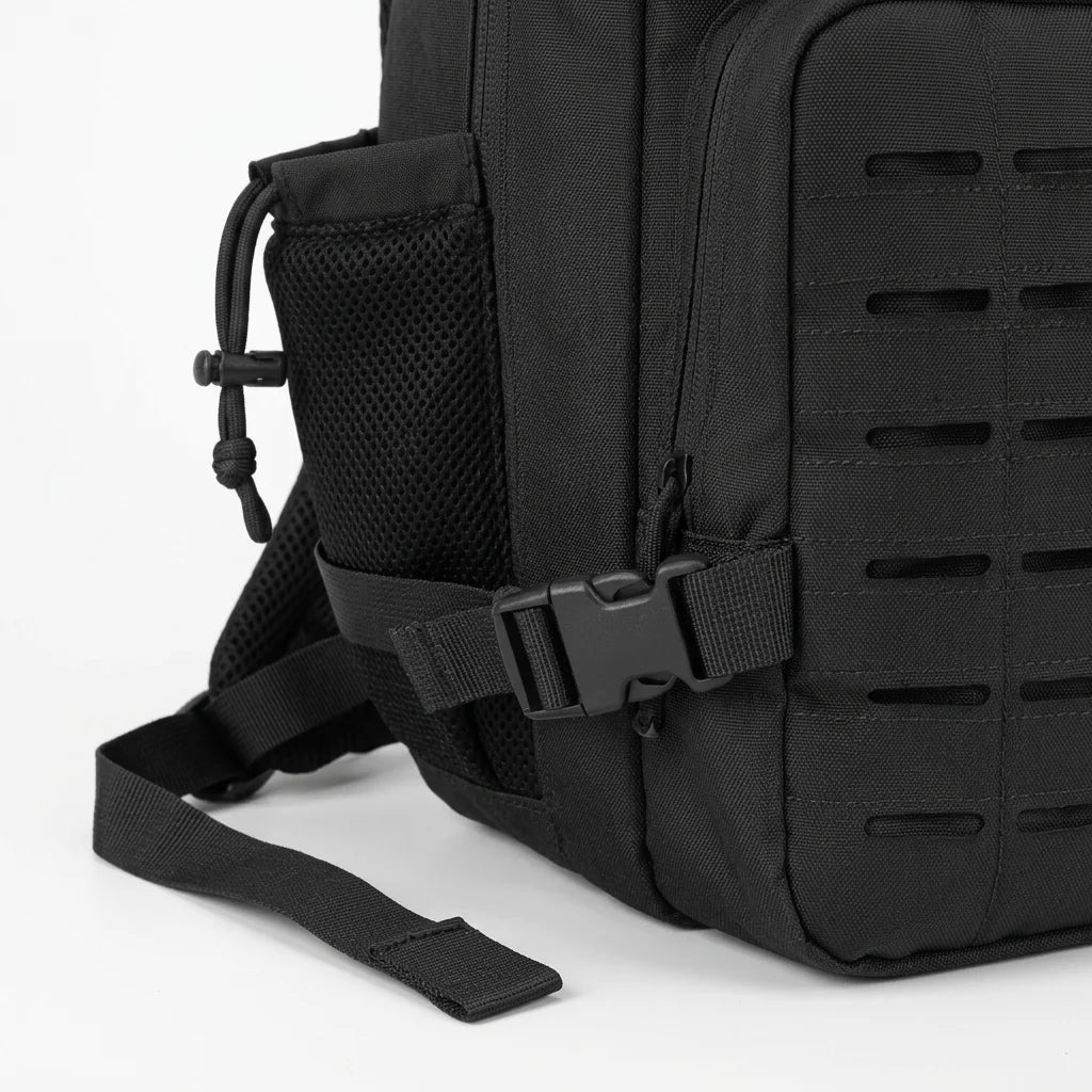 26L Tactical Travel Backpack for Men with Dual Cup Holders, MOLLE Outdoor Hiking Rucksack for Fitness Gym, Camping & Daily Commute