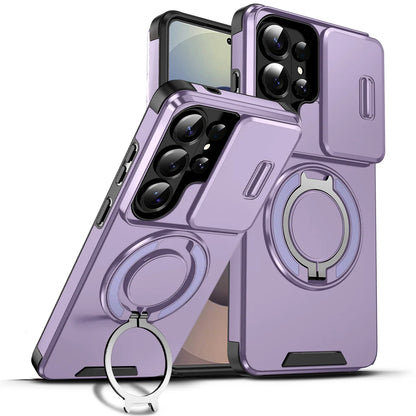 Phone Case for Samsung Galaxy S26 S23 S22 S21 Ultra S26 Edge S26 S25 S24 Plus S25 FE 360 Degree Rotating Magnetic Bracket Cover