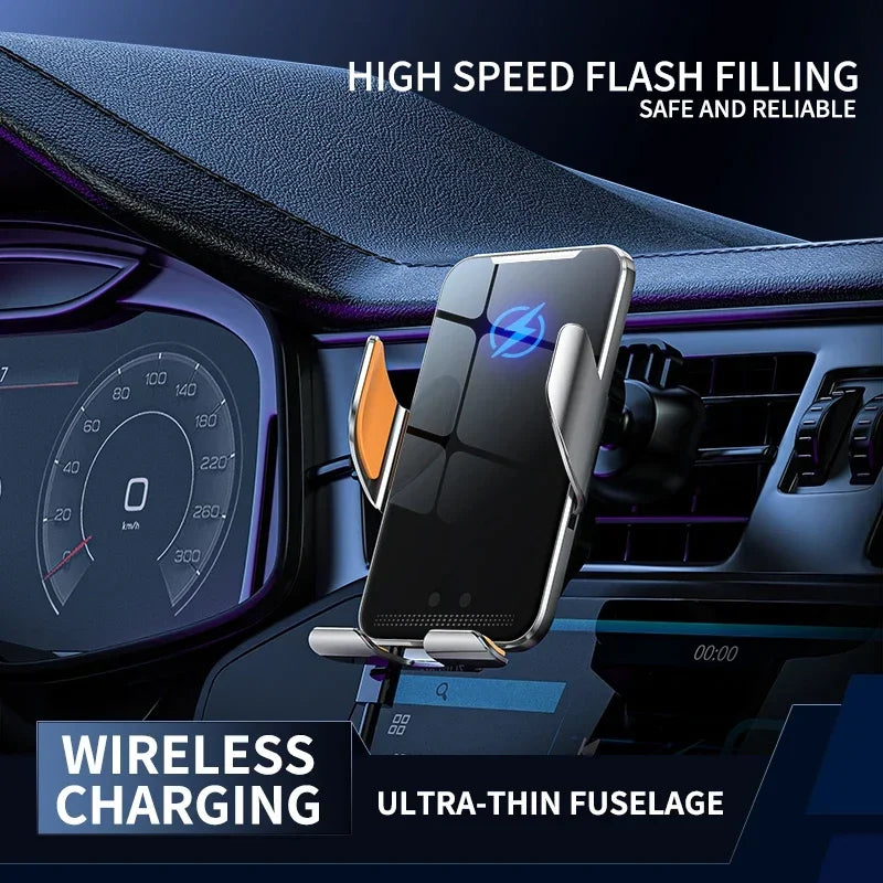 Car Wireless Charger Magnetic Auto Car Mount Phone Holder For iPhone 14 13 12 Samsung Infrared Induction  Fast Charging