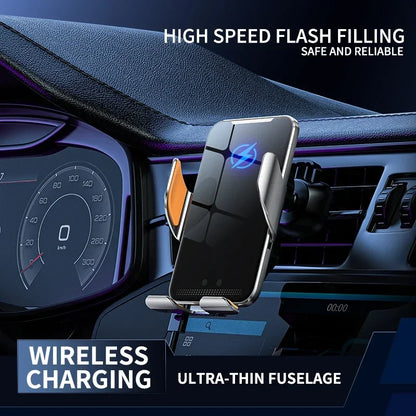 Car Wireless Charger Magnetic Auto Car Mount Phone Holder For iPhone 14 13 12 Samsung Infrared Induction  Fast Charging