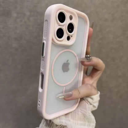 Luxury Matte For Magsafe Transparent Phone Case For iPhone 17 16 15 14 13 12 Pro Max 11 17 Pro 16 Plus Air Magnetic Bumper Cover