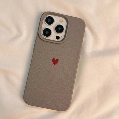 Simple Red Love Heart Soft TPU Phone Case For iPhone 17 Air 16 14 13 12 11 Pro Max 7 8 Plus Cover For iPhone 16E 15 Pro Cases