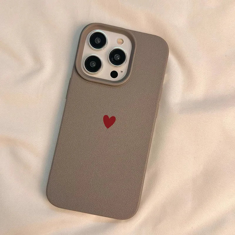Simple Red Love Heart Soft TPU Phone Case For iPhone 17 Air 16 14 13 12 11 Pro Max 7 8 Plus Cover For iPhone 16E 15 Pro Cases