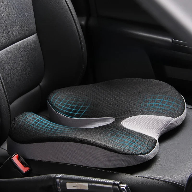 Coussin en mousse à mémoire de forme pour soulager la douleur coccygienne, idéal pour le bureau et la voiture