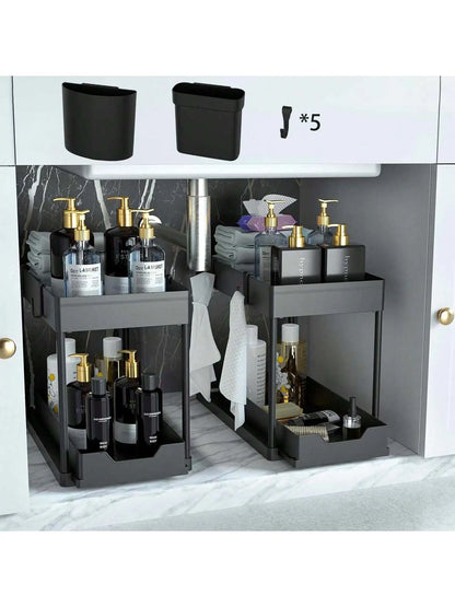 1/2PCS Under Sink Organizers And Storage, Large Capacity Heavy Load Pull-Out Under Sink Shelves With Sliding Drawer For Kitchen And Bathroom,Halloween Gifts