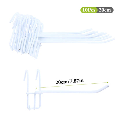 10Pcs Durable 5/10/15/20cm Screen Hooks 3.3mm Thickness Supermarket Iron Wire Mesh Hanging Hooks Iron Grid Hooks For Screen Grid