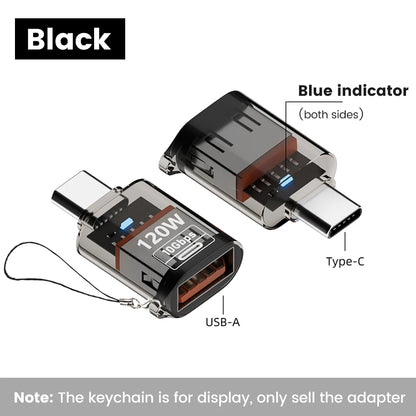 Olaf 120W Type C To USB A OTG Adapter USB 3.2 to Type C Fast Charging Connector For iPhone 15 16 Macbook iPad Huawei P60Xiaomi