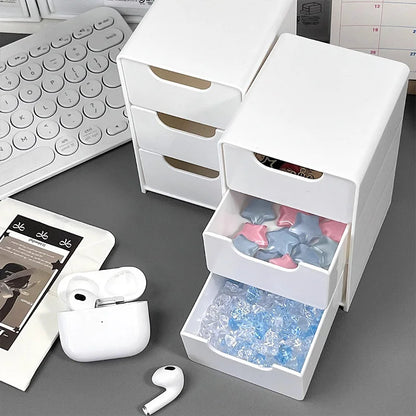 Desktop Storage Box For Makeup Jewelry Mini Large Capacity Jewelry Box Multifunctional 3-Tier Desk Organizer With Drawers