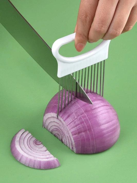 Stainless Steel Onion & Potato Slicer Holder – Kitchen Tool