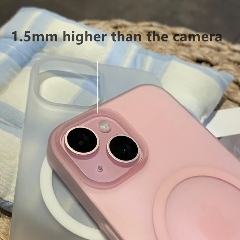 Matte Translucent Magnetic Case For iPhone 17 16 15 14 Plus 13 12 Pro Max For Magsafe Wireless Charge Hard PC Ultra Thin Cover