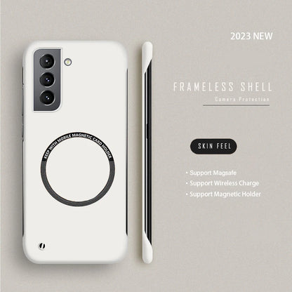 Ultra Slim PC Frameless Magnetic Phone Case For Samsung Galaxy S24 S23 S22 S21 S20 FE Plus NOTE 20 Ultra Magsafe Matte Cover